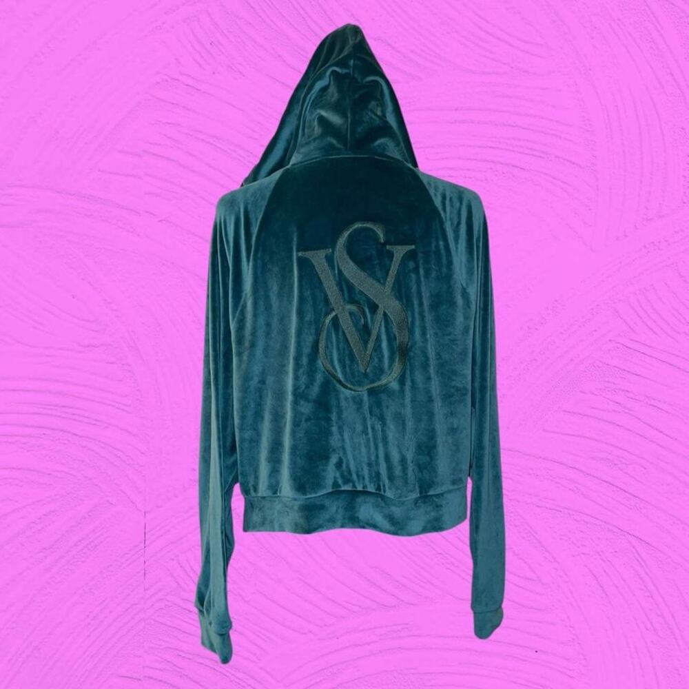 Victorias Secret Velour Zip Hoodie Hunter Green